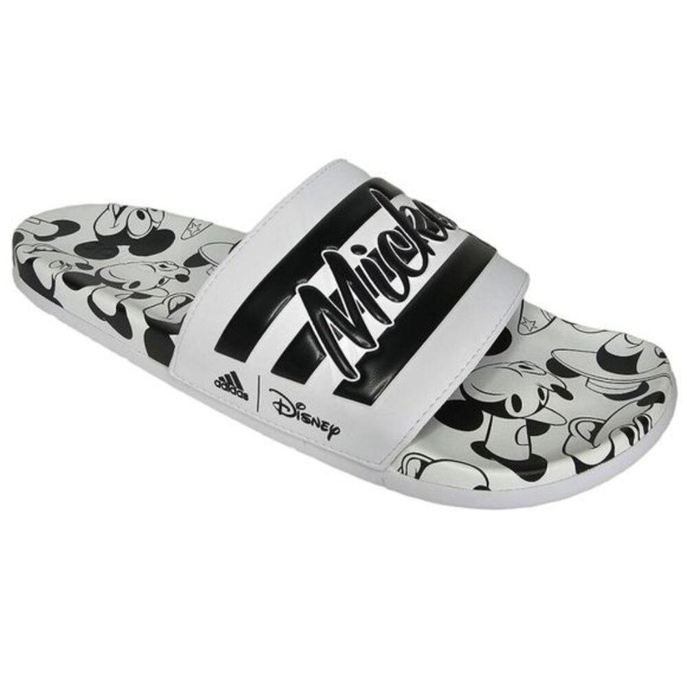 NWT Adidas Slides Mens Size 12 Disney Mickey Mouse Adilette Comfort Black White - Picture 3 of 15